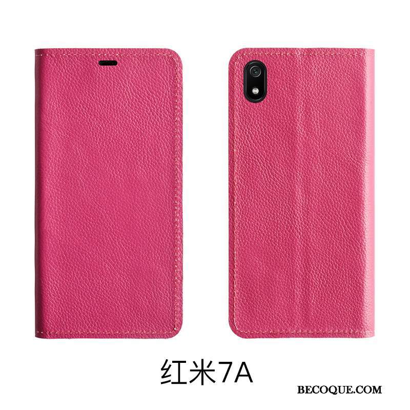 Kuori Redmi 7a Kuoret Kukkakuvio Punainen, Kotelo Redmi 7a Nahka Pieni Puhelimen Kuoret