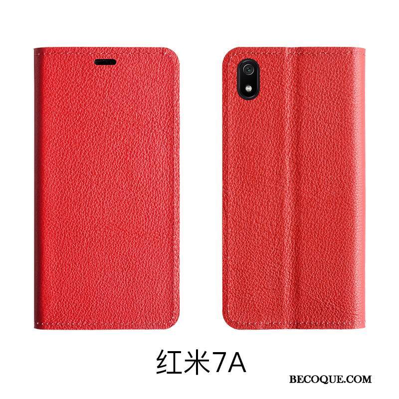 Kuori Redmi 7a Kuoret Kukkakuvio Punainen, Kotelo Redmi 7a Nahka Pieni Puhelimen Kuoret
