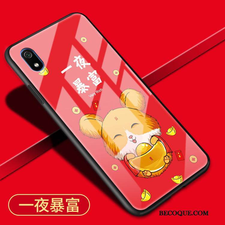 Kuori Redmi 7a Laukut Murtumaton Kova, Kotelo Redmi 7a Pehmeä Neste Punainen Lasi