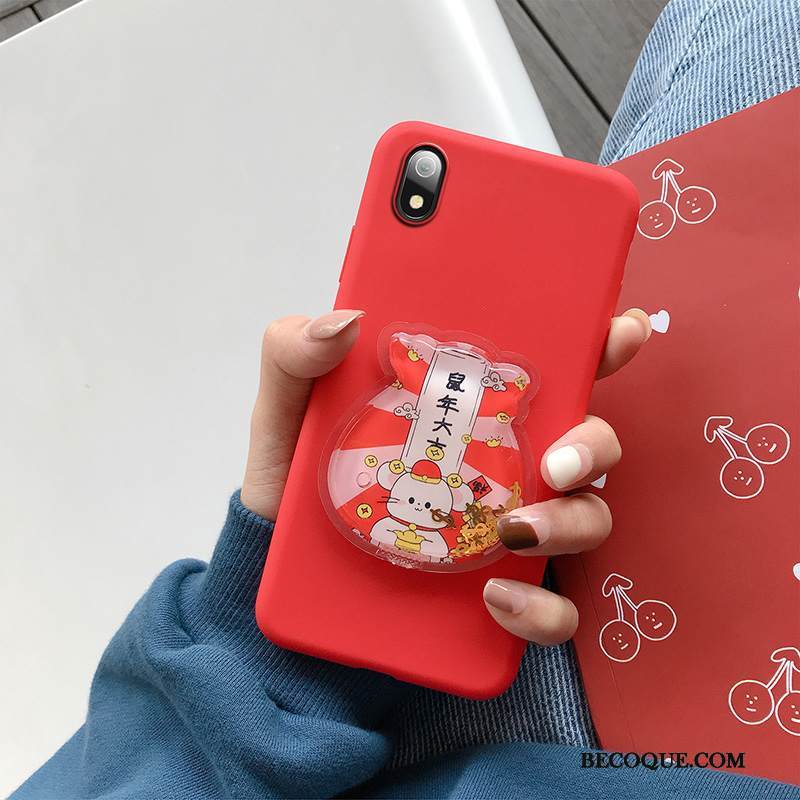 Kuori Redmi 7a Nahka Murtumaton Juoksuhiekka, Kotelo Redmi 7a Suojaus Puhelimen Kuoret Punainen