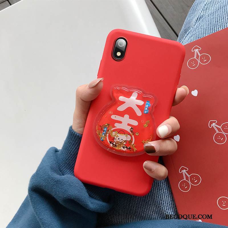 Kuori Redmi 7a Nahka Murtumaton Juoksuhiekka, Kotelo Redmi 7a Suojaus Puhelimen Kuoret Punainen