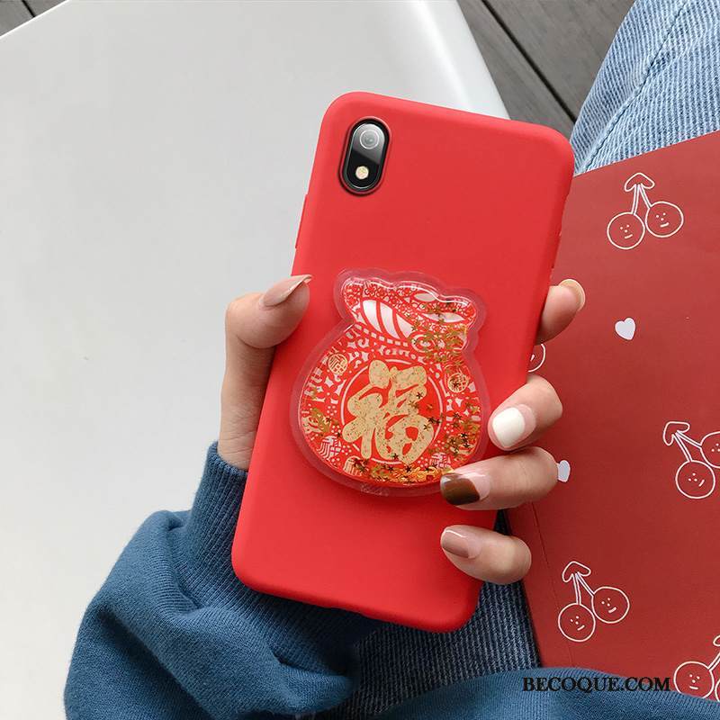 Kuori Redmi 7a Nahka Murtumaton Juoksuhiekka, Kotelo Redmi 7a Suojaus Puhelimen Kuoret Punainen