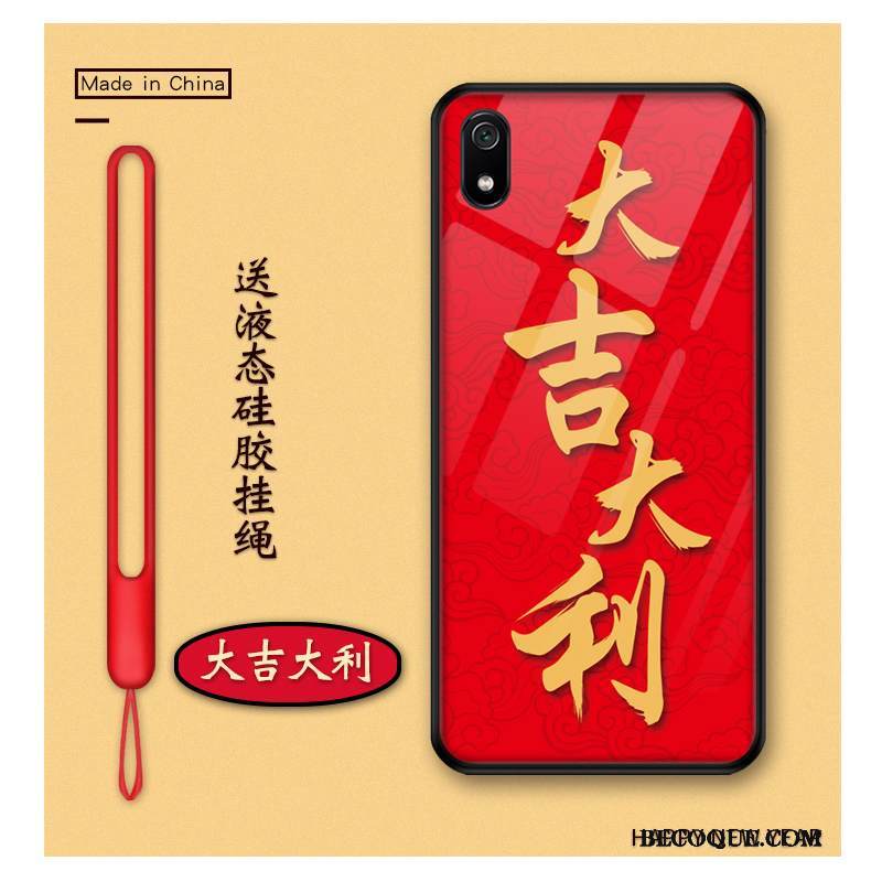 Kuori Redmi 7a Sarjakuva Lasi Kiinalainen Tyyli, Kotelo Redmi 7a Suojaus Punainen Rikkaus