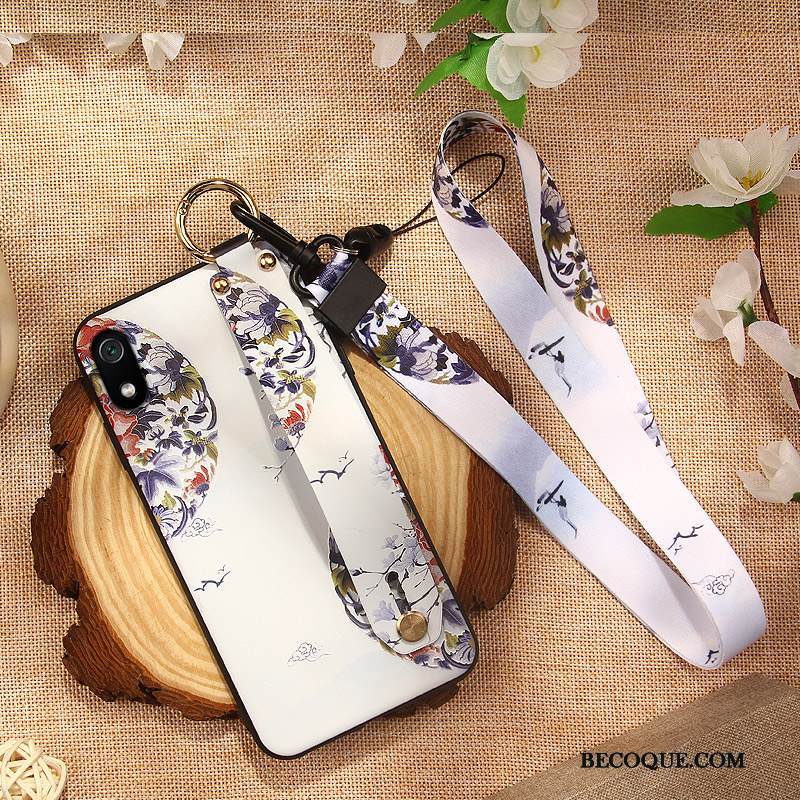 Kuori Redmi 7a Silikoni Punainen Ripustettavat Koristeet, Kotelo Redmi 7a Pehmeä Neste Valkoinen Murtumaton