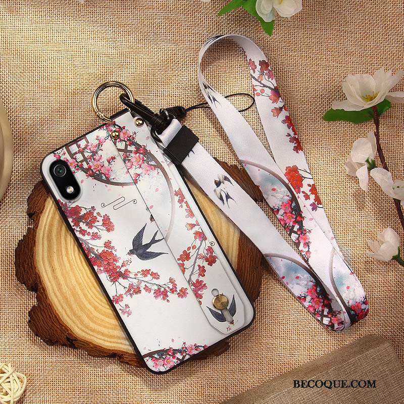 Kuori Redmi 7a Silikoni Punainen Ripustettavat Koristeet, Kotelo Redmi 7a Pehmeä Neste Valkoinen Murtumaton