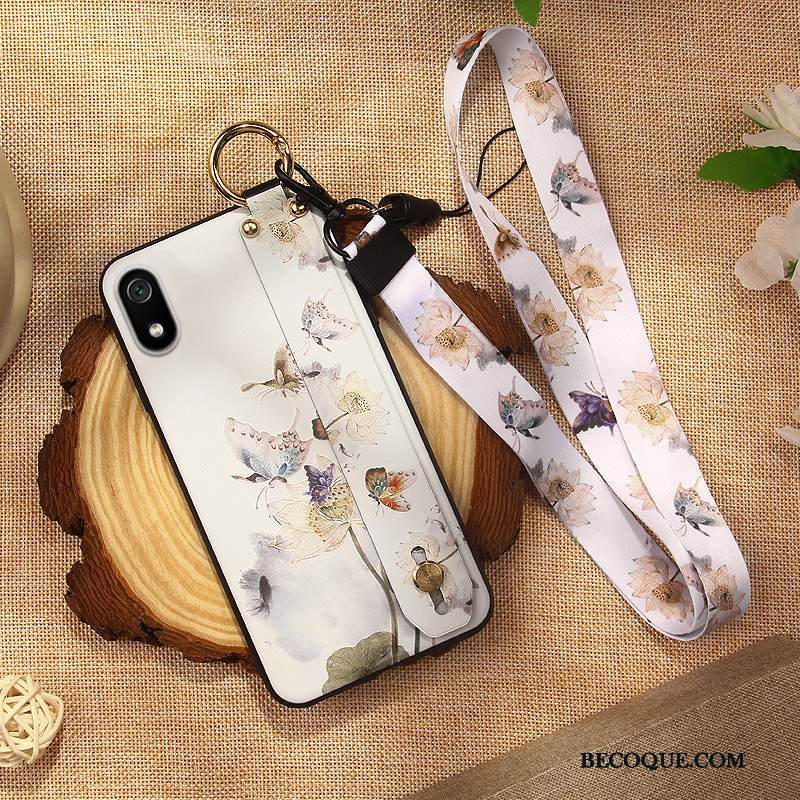 Kuori Redmi 7a Silikoni Punainen Ripustettavat Koristeet, Kotelo Redmi 7a Pehmeä Neste Valkoinen Murtumaton