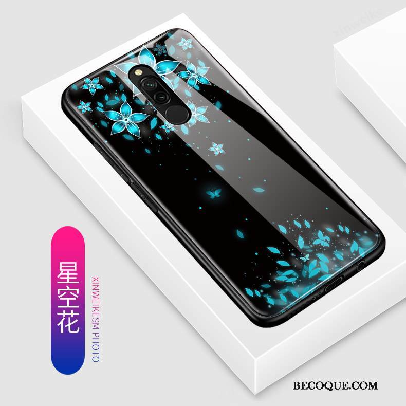 Kuori Redmi 8 Laukut Sininen Punainen, Kotelo Redmi 8 Sarjakuva Pieni Lasi