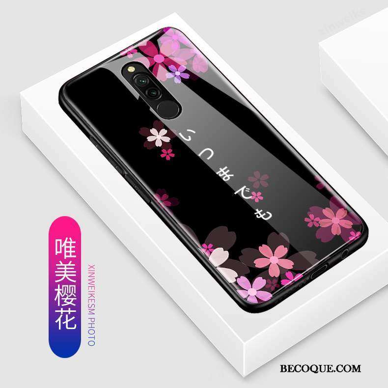 Kuori Redmi 8 Laukut Sininen Punainen, Kotelo Redmi 8 Sarjakuva Pieni Lasi