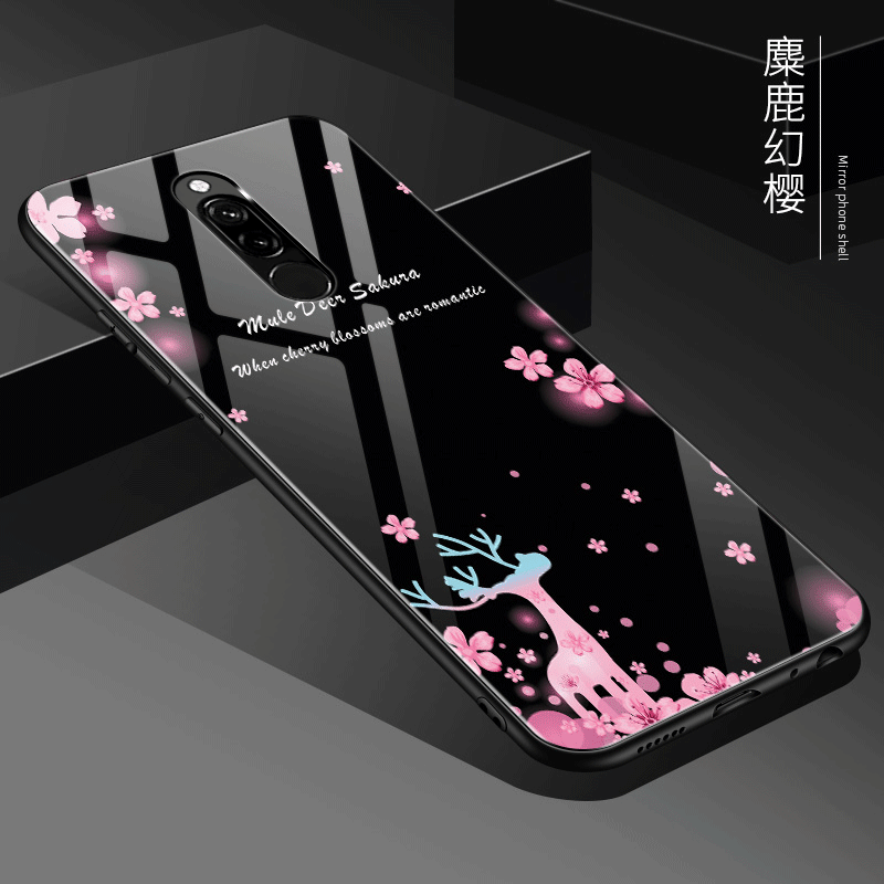 Kuori Redmi 8 Luova Peili Puhelimen Kuoret, Kotelo Redmi 8 Laukut Punainen Jauhe