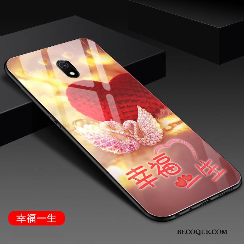 Kuori Redmi 8a Silikoni Punainen Lasi, Kotelo Redmi 8a Luova Pieni Puhelimen Kuoret