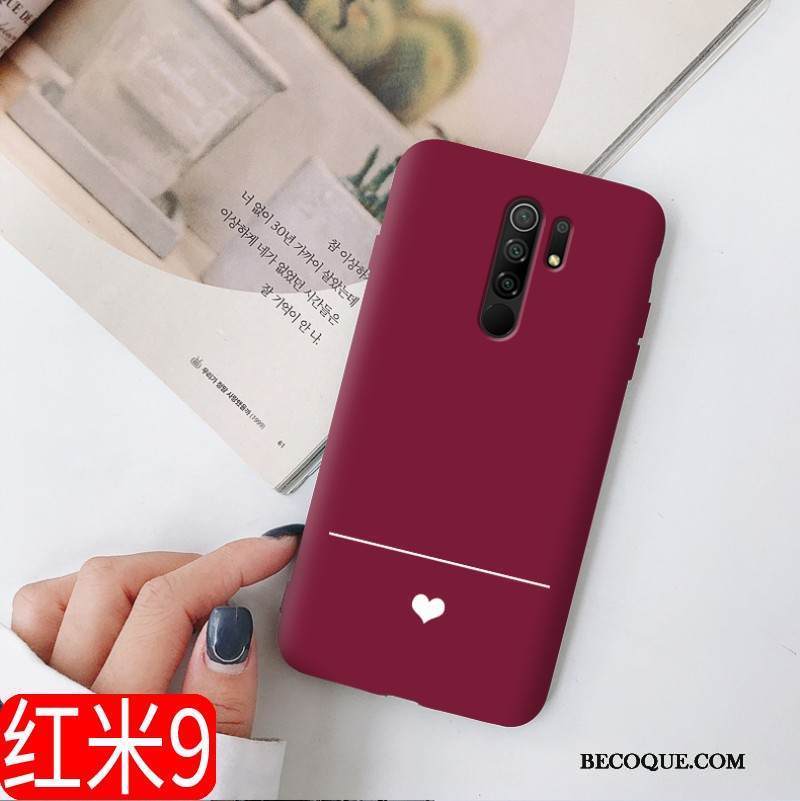 Kuori Redmi 9 Laukut Tide-brändi Pesty Suede, Kotelo Redmi 9 Pehmeä Neste Ihana Viini Punainen