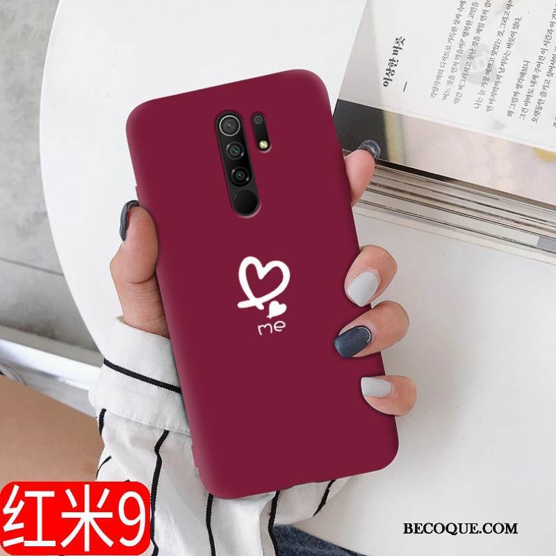 Kuori Redmi 9 Laukut Tide-brändi Pesty Suede, Kotelo Redmi 9 Pehmeä Neste Ihana Viini Punainen