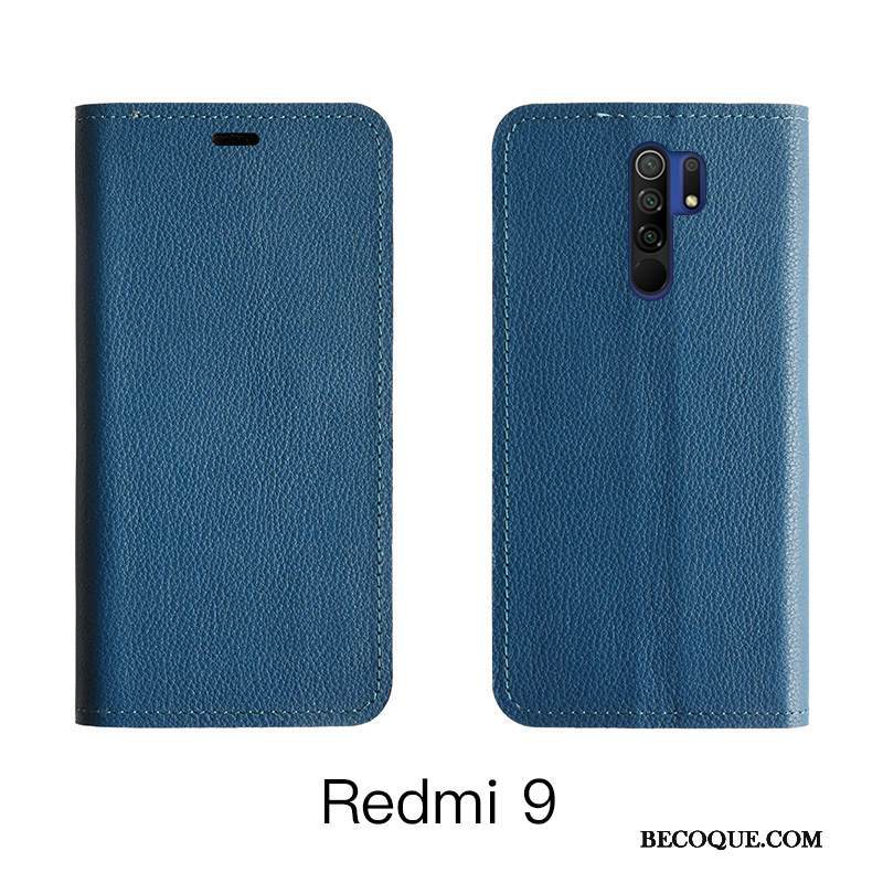 Kuori Redmi 9 Nahka Puhelimen Kuoret Lehmä, Kotelo Redmi 9 Laukut Punainen Oranssi