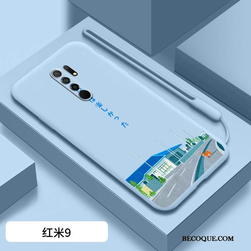 Kuori Redmi 9 Pehmeä Neste Punainen Ohut, Kotelo Redmi 9 Luova Sininen Kustannukset