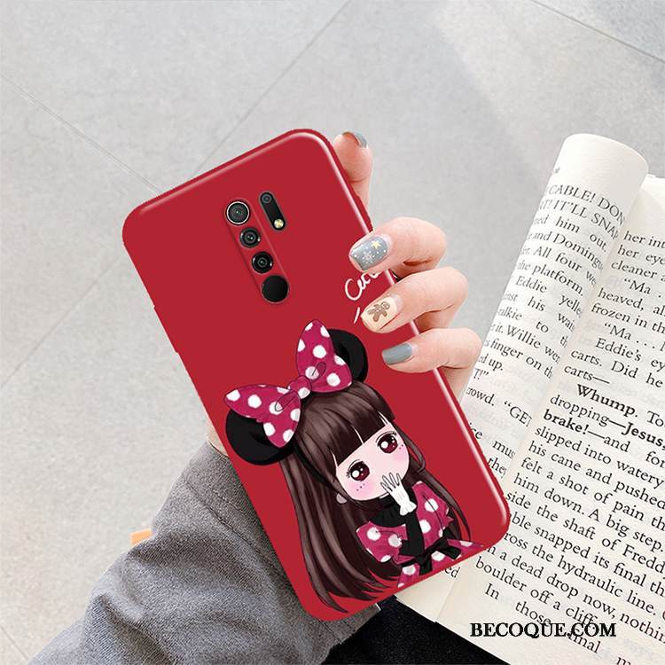 Kuori Redmi 9 Suojaus Net Red Puhelimen Kuoret, Kotelo Redmi 9 Pehmeä Neste Pieni Trendi