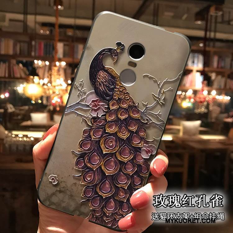 Kuori Redmi Note 4x Kohokuviointi Puhelimen Kuoret Punainen, Kotelo Redmi Note 4x Pehmeä Neste Pesty Suede Korkea