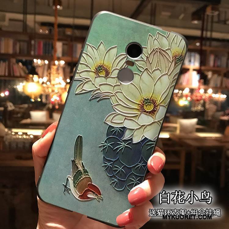 Kuori Redmi Note 4x Kohokuviointi Puhelimen Kuoret Punainen, Kotelo Redmi Note 4x Pehmeä Neste Pesty Suede Korkea