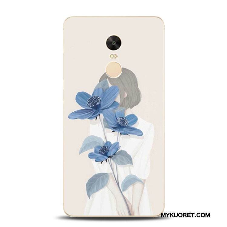Kuori Redmi Note 4x Kohokuviointi Punainen Kukka, Kotelo Redmi Note 4x Laukut Puhelimen Kuoret Vaalean