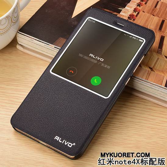 Kuori Redmi Note 4x Kuoret Kova Punainen, Kotelo Redmi Note 4x Nahka Puhelimen Kuoret Jauhe