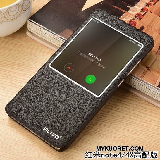 Kuori Redmi Note 4x Kuoret Kova Punainen, Kotelo Redmi Note 4x Nahka Puhelimen Kuoret Jauhe