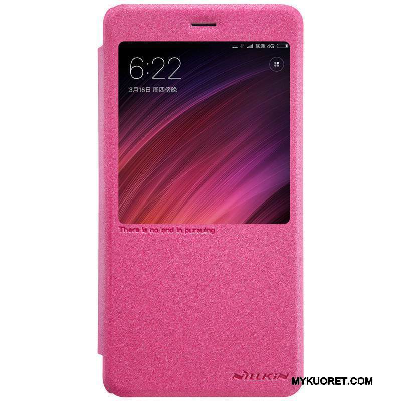 Kuori Redmi Note 4x Nahka Horrostila Punainen, Kotelo Redmi Note 4x Suojaus Valkoinen Kulta