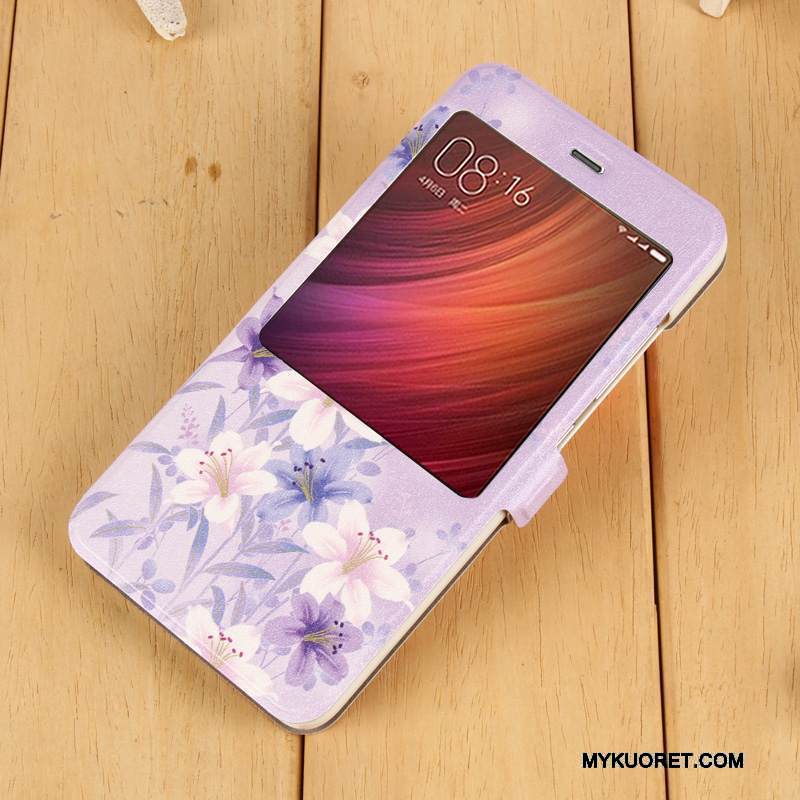 Kuori Redmi Note 4x Nahka Puhelimen Kuoret Punainen, Kotelo Redmi Note 4x Kuoret Murtumaton Violetti