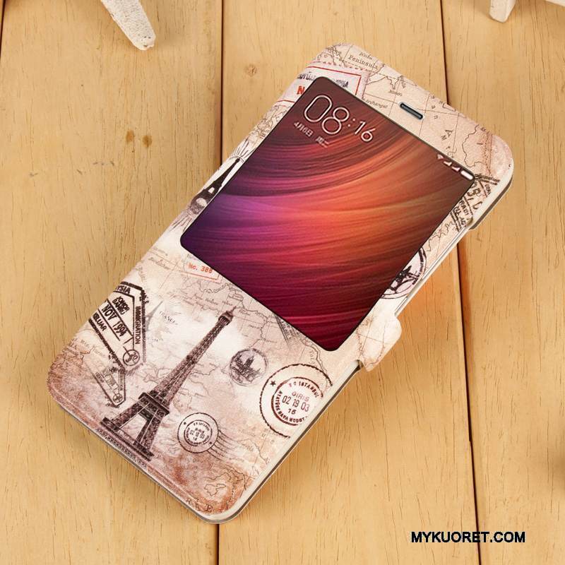 Kuori Redmi Note 4x Nahka Puhelimen Kuoret Punainen, Kotelo Redmi Note 4x Kuoret Murtumaton Violetti