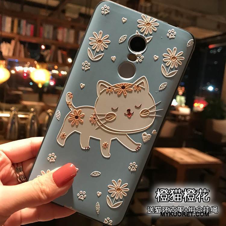 Kuori Redmi Note 4x Pehmeä Neste Pesty Suede Sininen, Kotelo Redmi Note 4x Kohokuviointi Musta Korkea