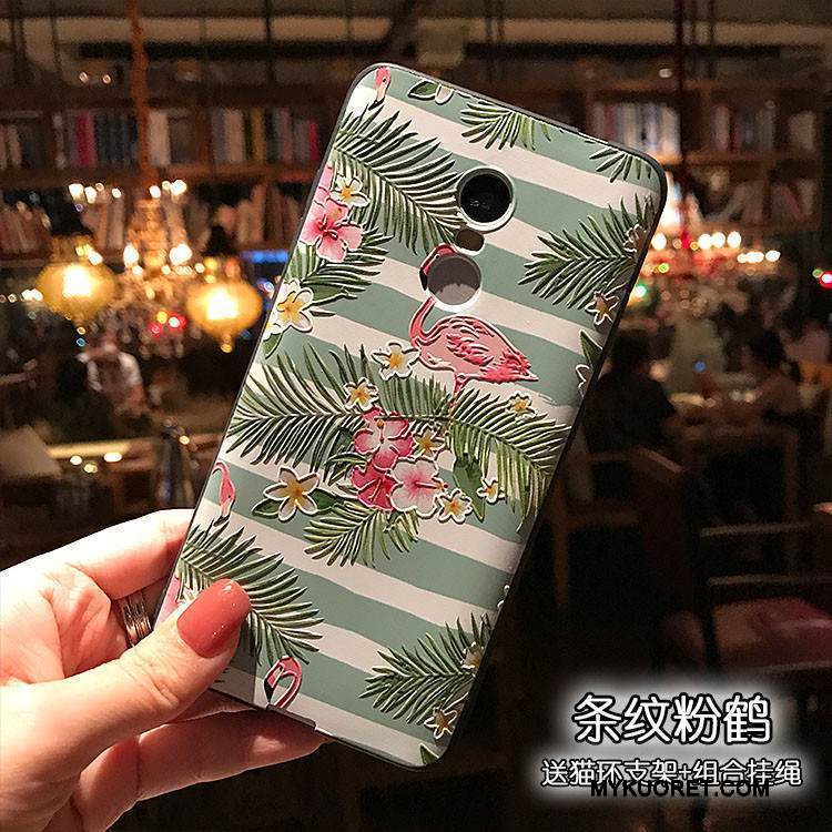 Kuori Redmi Note 4x Pehmeä Neste Punainen Vihreä, Kotelo Redmi Note 4x Kohokuviointi Puhelimen Kuoret Korkea