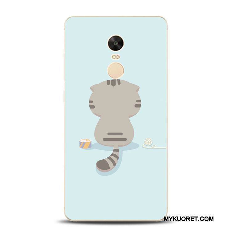 Kuori Redmi Note 4x Silikoni Harmaa Kissa, Kotelo Redmi Note 4x Tuki Puhelimen Kuoret Vaaleansininen