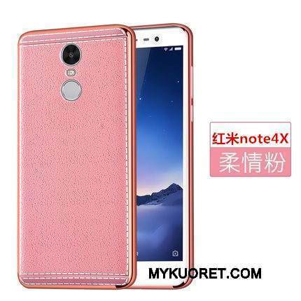 Kuori Redmi Note 4x Silikoni Puhelimen Kuoret Pieni, Kotelo Redmi Note 4x Suojaus Kukkakuvio Punainen