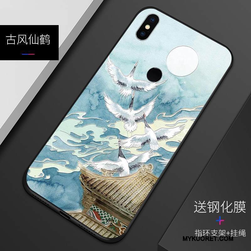 Kuori Redmi Note 5 Kohokuviointi Punainen Puhelimen Kuoret, Kotelo Redmi Note 5 Laukut Pesty Suede Murtumaton