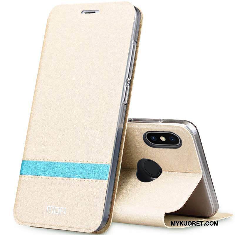 Kuori Redmi Note 5 Pro Nahka Puhelimen Kuoret Murtumaton, Kotelo Redmi Note 5 Pro Kuoret Trendi Punainen