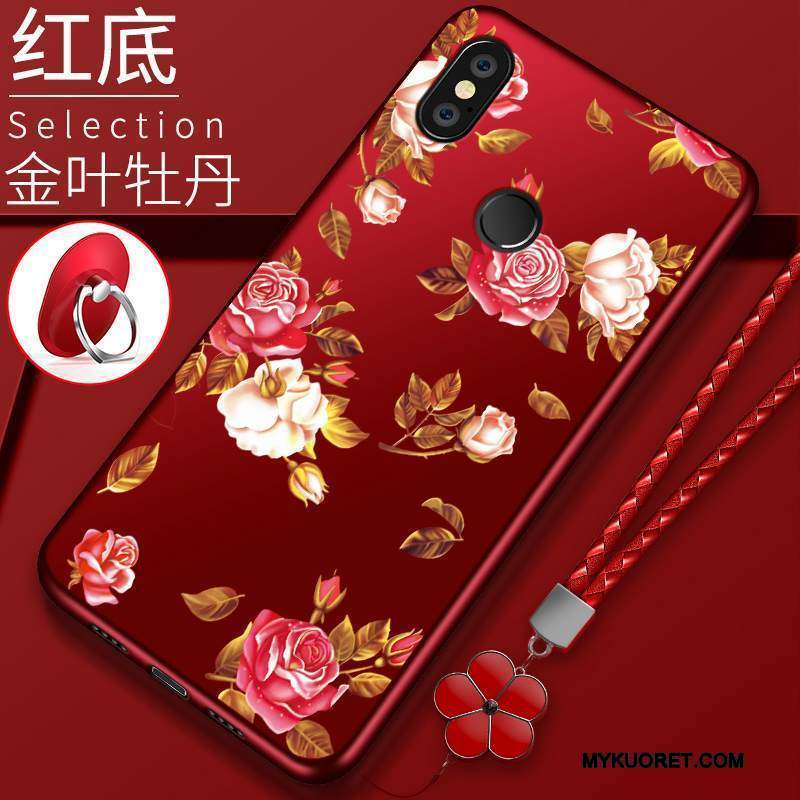 Kuori Redmi Note 5 Silikoni Pieni Murtumaton, Kotelo Redmi Note 5 Pehmeä Neste Punainen Puhelimen Kuoret