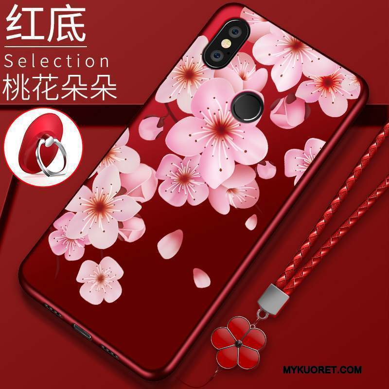 Kuori Redmi Note 5 Silikoni Pieni Murtumaton, Kotelo Redmi Note 5 Pehmeä Neste Punainen Puhelimen Kuoret