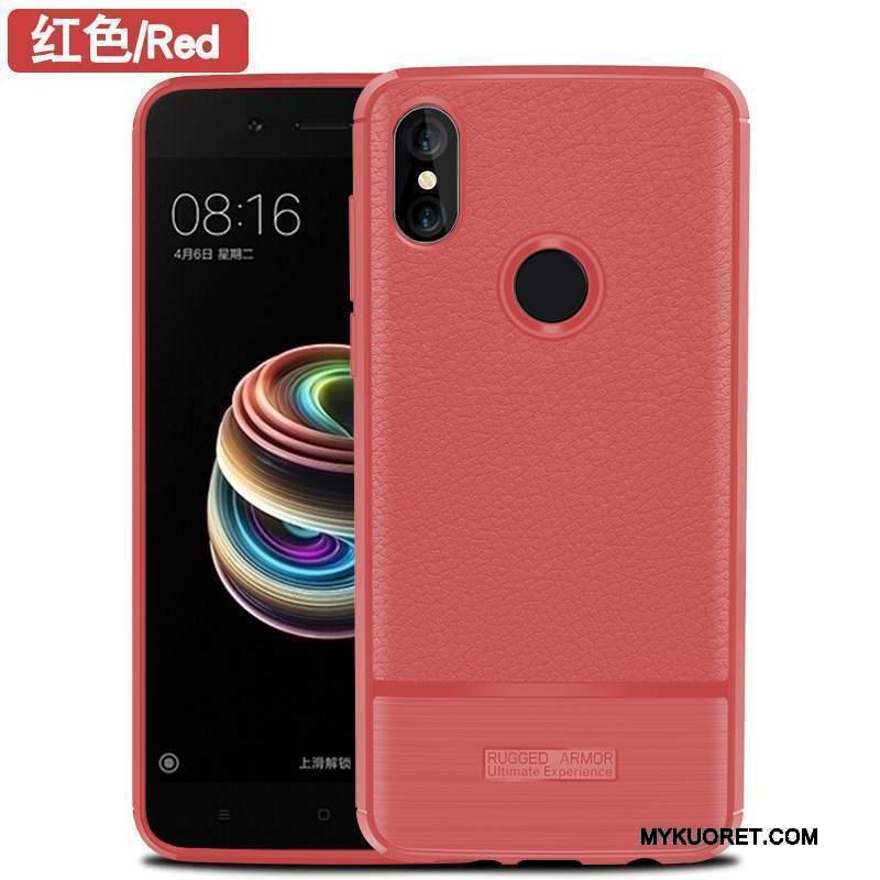 Kuori Redmi Note 5 Suojaus Persoonallisuus Punainen, Kotelo Redmi Note 5 Laukut Musta Puhelimen Kuoret