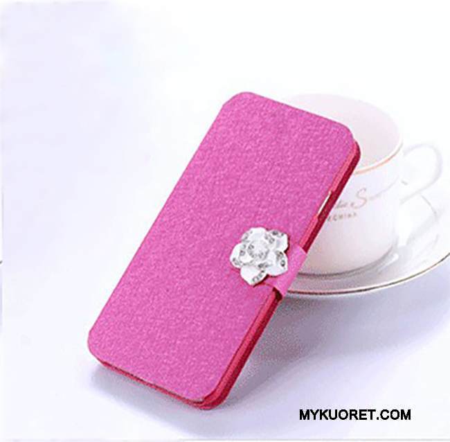 Kuori Redmi Note 5 Suojaus Pu Puhelimen Kuoret, Kotelo Redmi Note 5 Strassi Kiinteä Väri Punainen