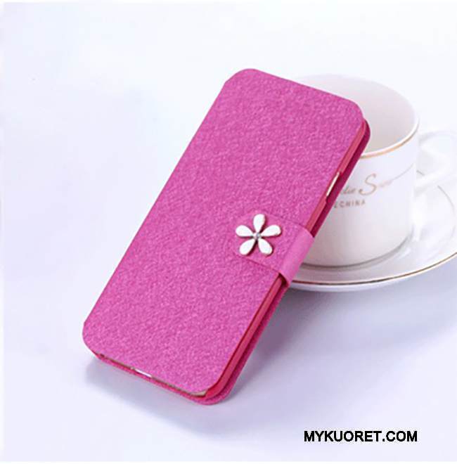 Kuori Redmi Note 5 Suojaus Pu Puhelimen Kuoret, Kotelo Redmi Note 5 Strassi Kiinteä Väri Punainen