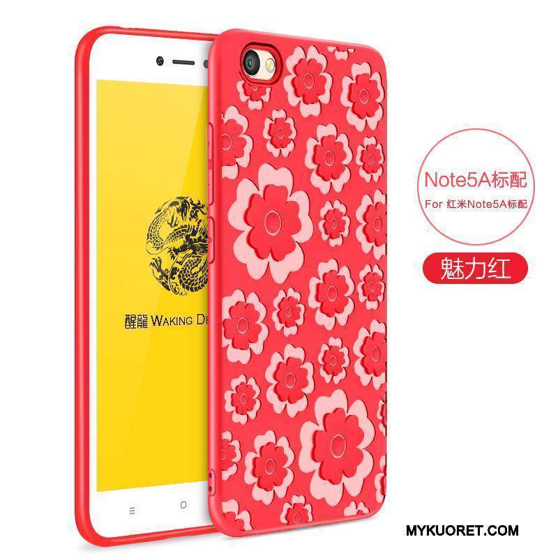 Kuori Redmi Note 5a Laukut Murtumaton Korkea, Kotelo Redmi Note 5a Suojaus Punainen