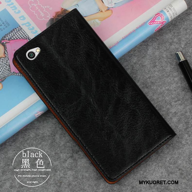 Kuori Redmi Note 5a Nahka Punainen Puhelimen Kuoret, Kotelo Redmi Note 5a Laukut Murtumaton Kulta