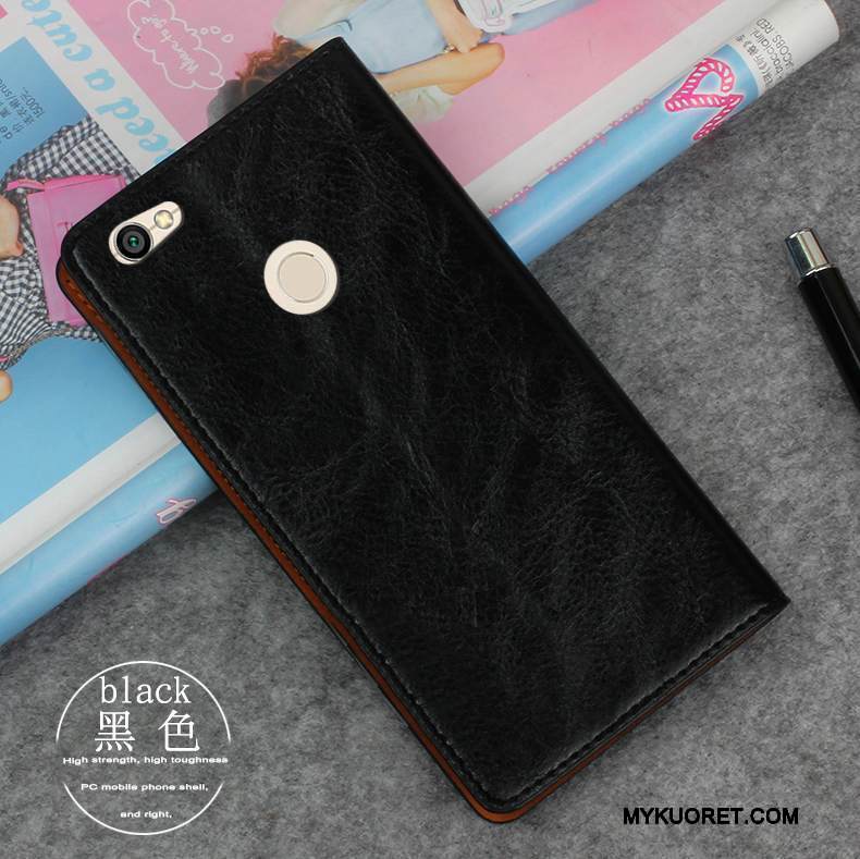 Kuori Redmi Note 5a Nahka Punainen Puhelimen Kuoret, Kotelo Redmi Note 5a Laukut Murtumaton Kulta