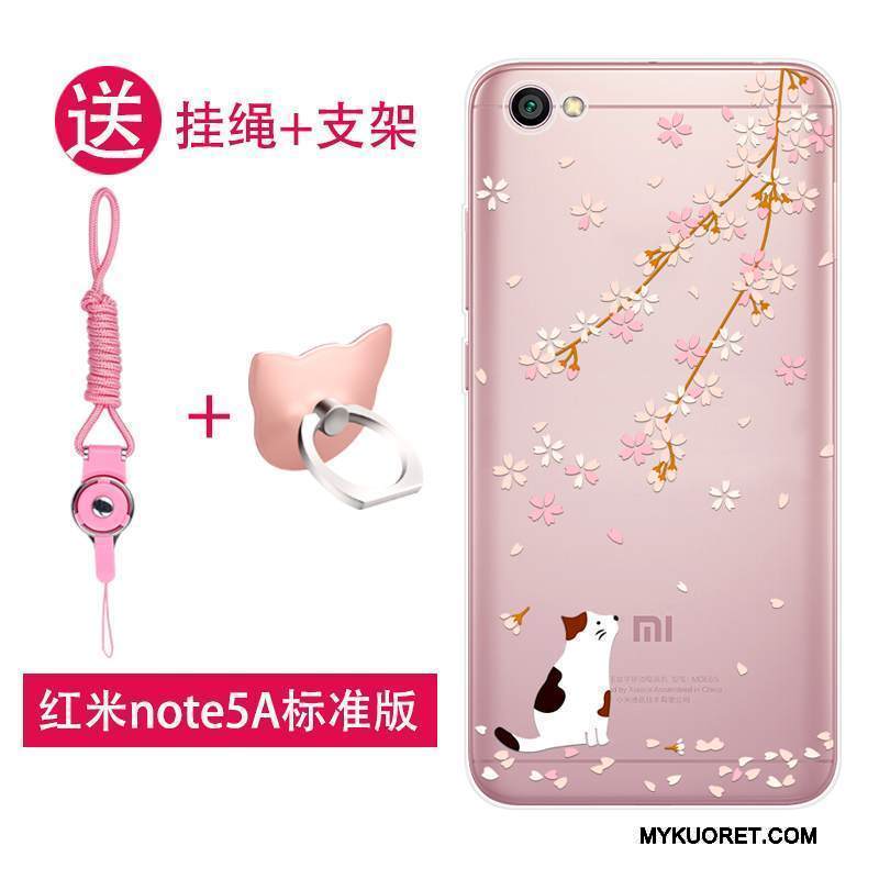 Kuori Redmi Note 5a Pehmeä Neste Ihana Punainen, Kotelo Redmi Note 5a Suojaus Pieni Puhelimen Kuoret