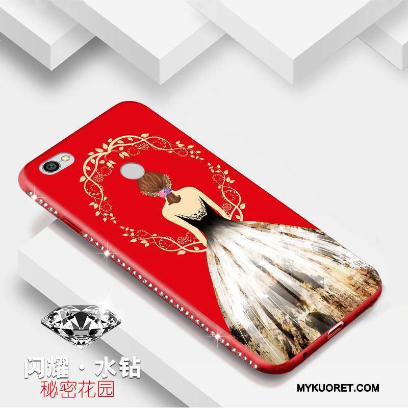 Kuori Redmi Note 5a Pehmeä Neste Puhelimen Kuoret Punainen, Kotelo Redmi Note 5a Tuki Kova Rengas