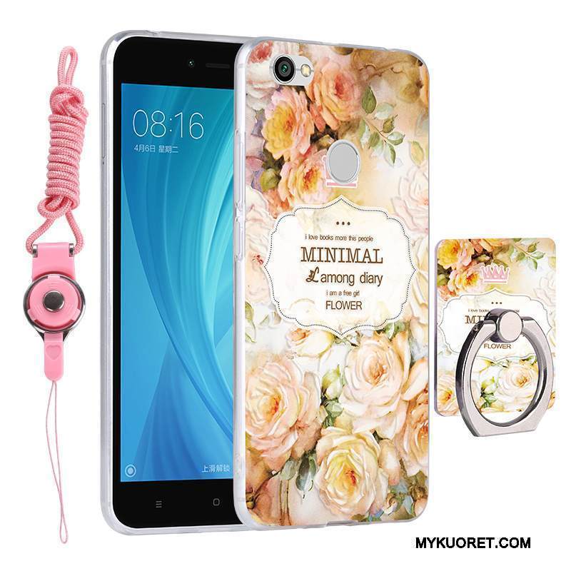 Kuori Redmi Note 5a Silikoni Silmukka Keltainen, Kotelo Redmi Note 5a Suojaus Murtumaton Puhelimen Kuoret