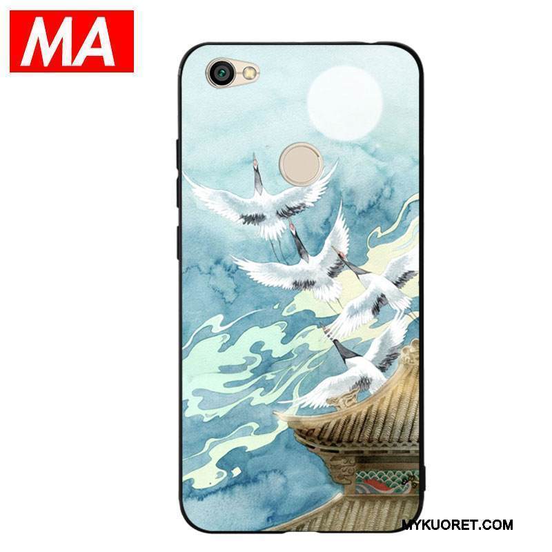 Kuori Redmi Note 5a Silikoni Vaaleansininen Taide, Kotelo Redmi Note 5a Suojaus Punainen Korkea