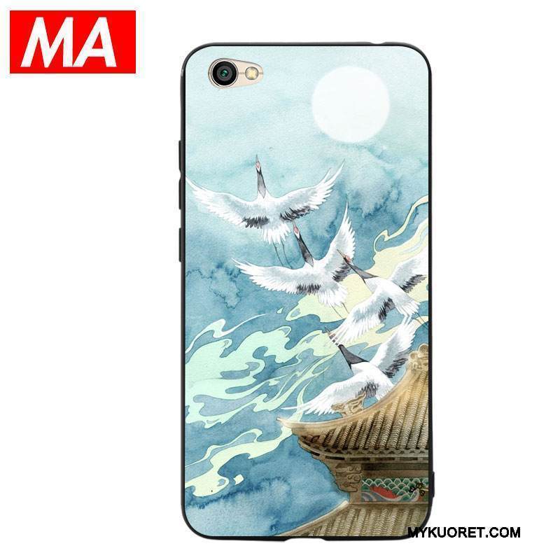 Kuori Redmi Note 5a Silikoni Vaaleansininen Taide, Kotelo Redmi Note 5a Suojaus Punainen Korkea