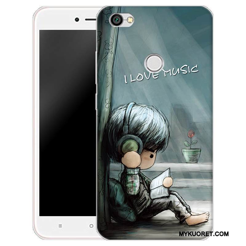 Kuori Redmi Note 5a Suojaus Murtumaton Läpinäkyvä, Kotelo Redmi Note 5a Sarjakuva Musta Pieni