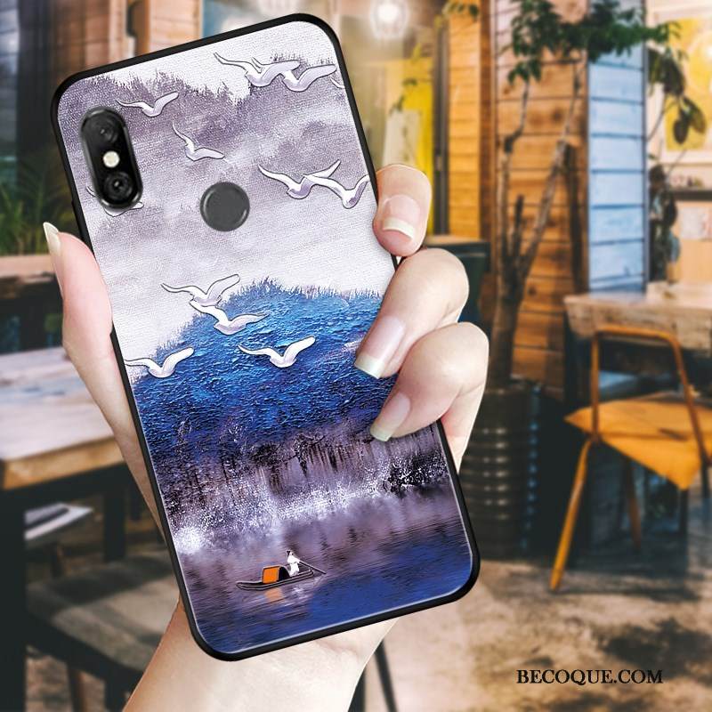 Kuori Redmi Note 6 Pro Kukkia Puhelimen Kuoret Punainen, Kotelo Redmi Note 6 Pro Kohokuviointi Pieni Musta