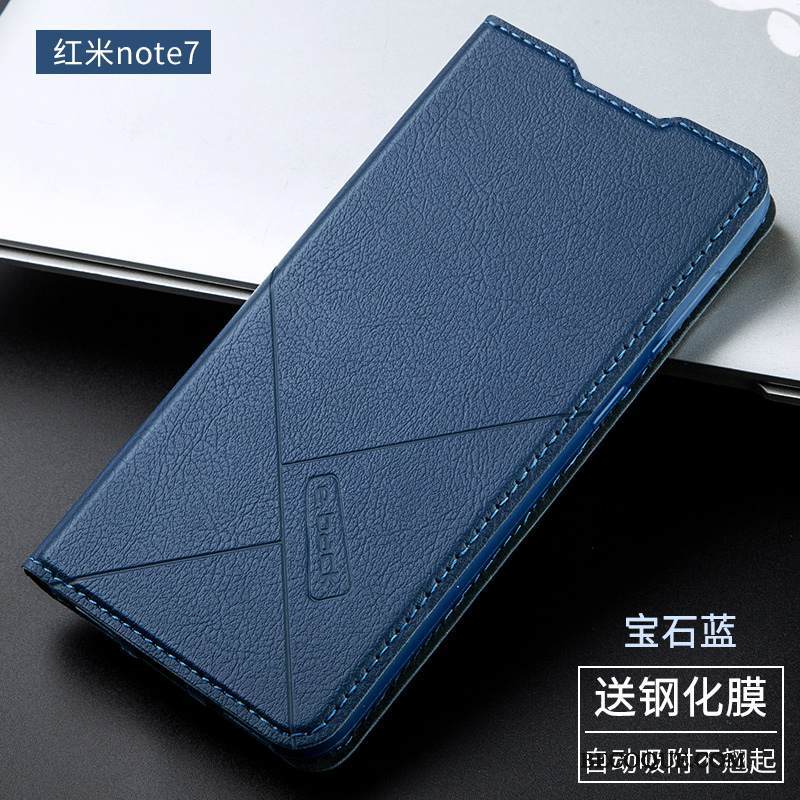 Kuori Redmi Note 7 Kuoret Murtumaton Pieni, Kotelo Redmi Note 7 Nahka Puhelimen Kuoret Punainen