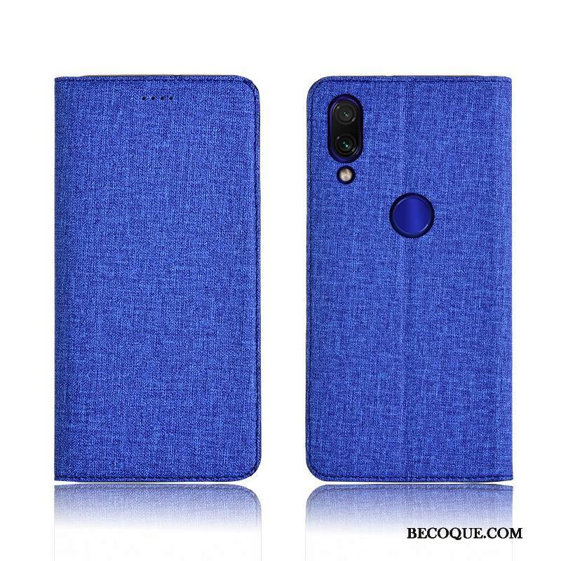 Kuori Redmi Note 7 Laukut Pellava Sininen, Kotelo Redmi Note 7 Pehmeä Neste Puhelimen Kuoret Punainen